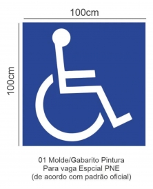 MOLDE GABARITO VAZADO PINTURA VAGA  Pne CADEIRANTE 100x100cm