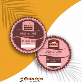 Adesivos Bolo Rótulo Doces Pers. bolo de pote, doce 5 x 5