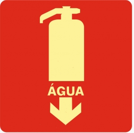 Placa extintor de incêndio fotoluminescente