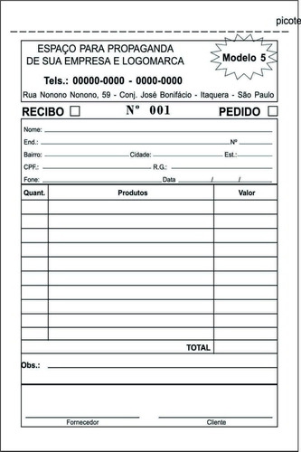 TALAO DE PEDIDOS