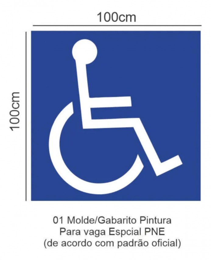 MOLDE GABARITO VAZADO PINTURA VAGA Pne CADEIRANTE 100x100cm