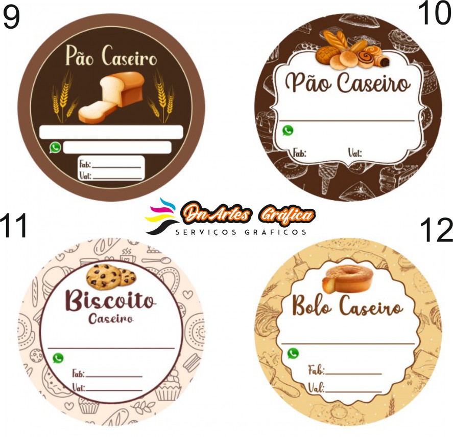 Adesivos Bolo Rótulo Doces Pers. bolo de pote, doce 4 x 4