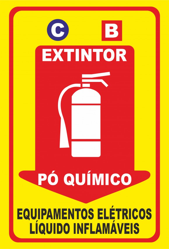 PLACA EXTINTOR PÓ QUIMICO