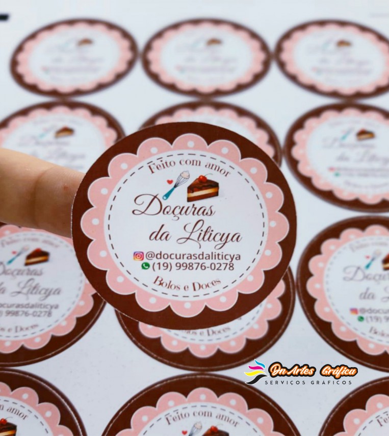 Adesivos Bolo Rótulo Doces Pers. bolo de pote, doce 3 x 3