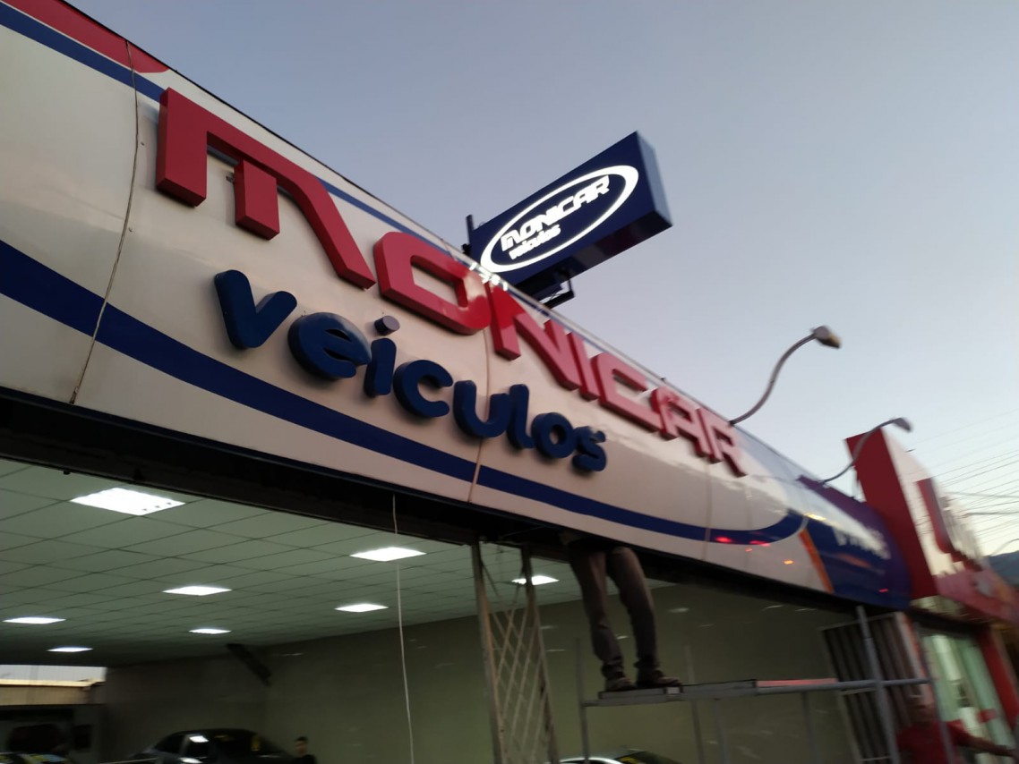 LETREIRO DE ACM  COM LETRAS 3D PVC EXPANDIDO