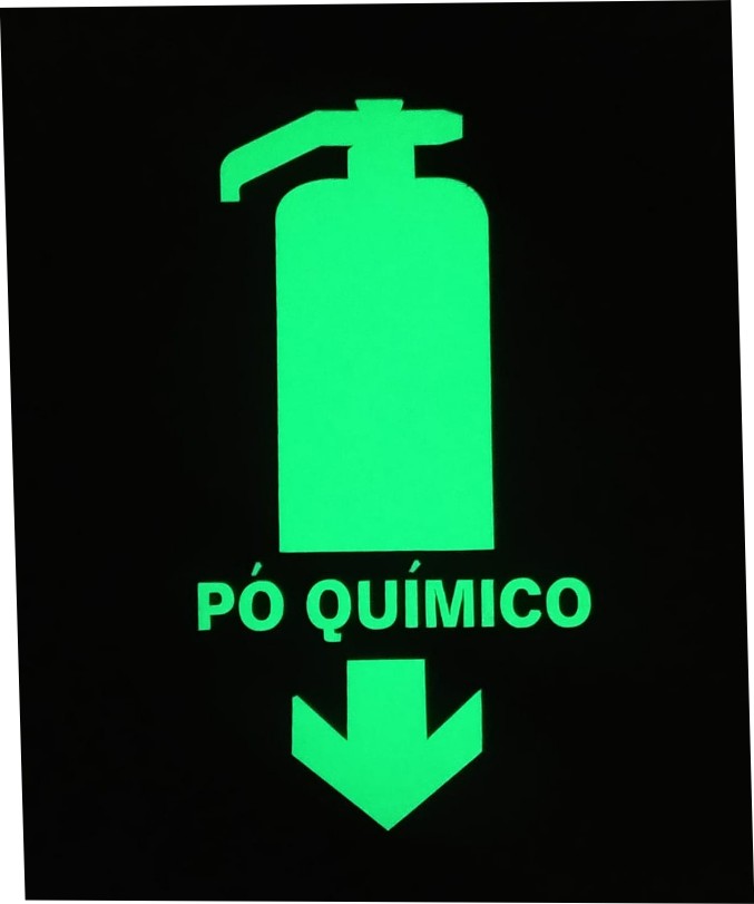 Placa extintor de incêndio fotoluminescente