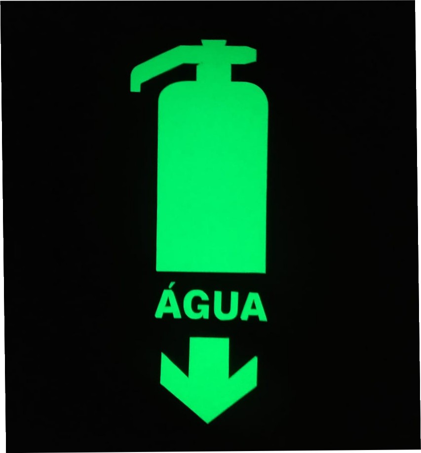 Placa extintor de incêndio fotoluminescente