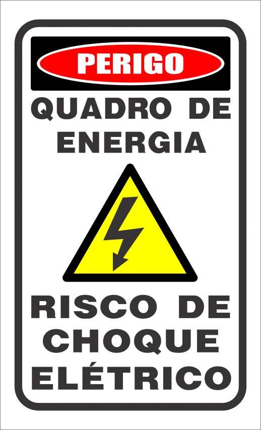 Adesivo sinalização de segurança Quadro de energia