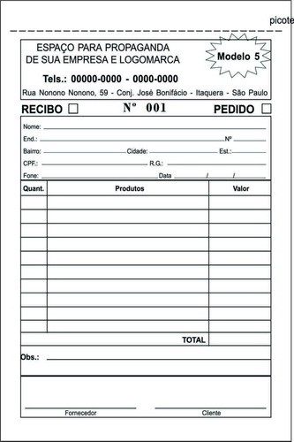 TALAO DE PEDIDOS